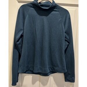 Orvis Womens Blue Pullover Long Sleeve‎ Thumbhole Mock Neck Top Size L
